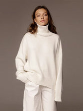 Fashion Solid Turtleneck Long Sleeve Knitted Commute Loose Autumn Ladies Sweater